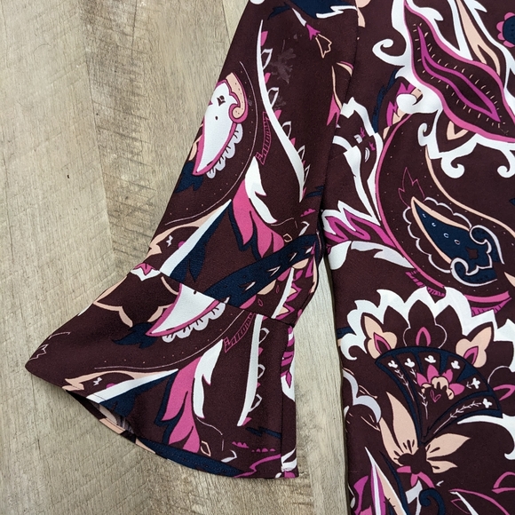 Banana Republic Multi Color Bell Sleeve Blouse Top Floral Print Size Small - Picture 5 of 7